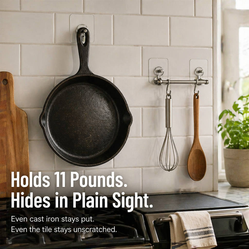 GripLuxe™ ClearHooks — Instantly Hang Heavy, Damage-Free, and Disappear Into Your Walls