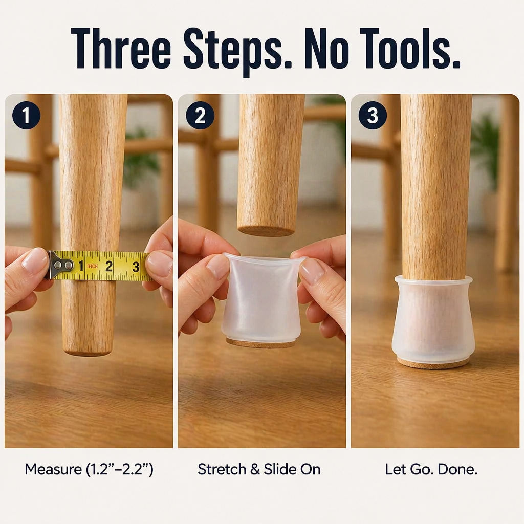 GlideGuard™ — Hug Every Chair Leg, Silence Every Scrape, Save Every Floor