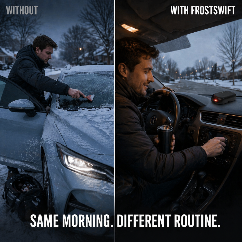 FrostSwift™ — Clear Frozen Windshields in Minutes Without Scraping