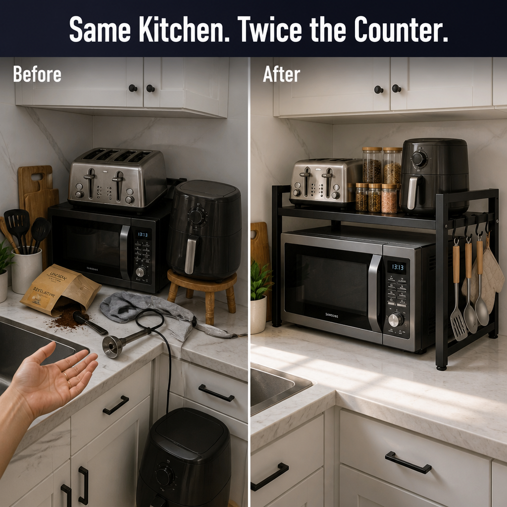 FlexiNest™ — Reclaim Half Your Counter Without Moving a Single Appliance