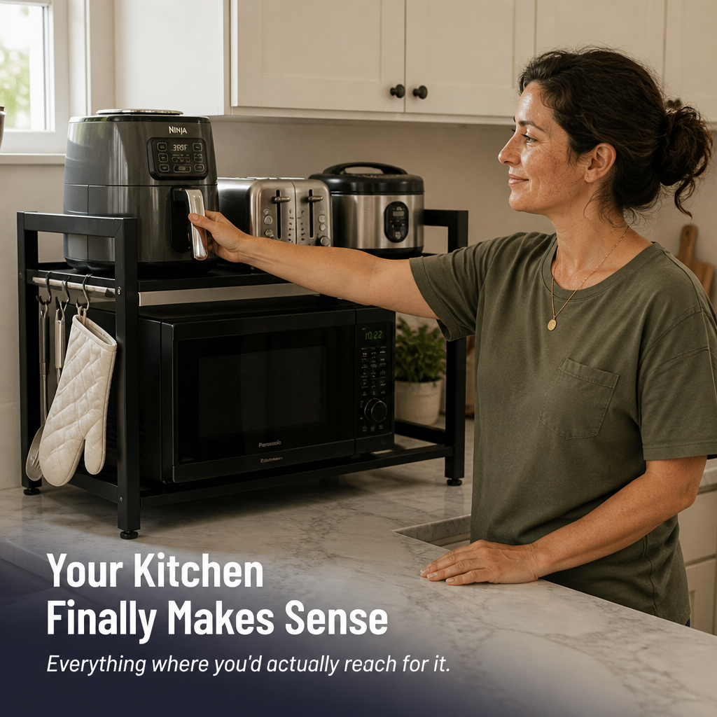 FlexiNest™ — Reclaim Half Your Counter Without Moving a Single Appliance