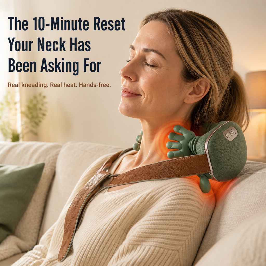 LuminaRelief™ — Knead Out Tech-Neck Tension With Real-Hand Pressure and Heat