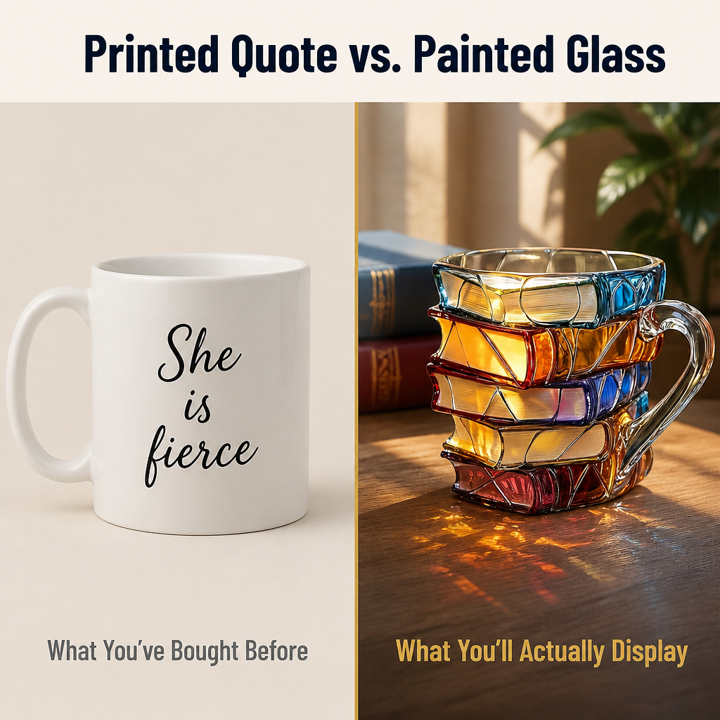 LitMuse™ — Pour Your Morning Coffee Into a Stained-Glass Stack of Books