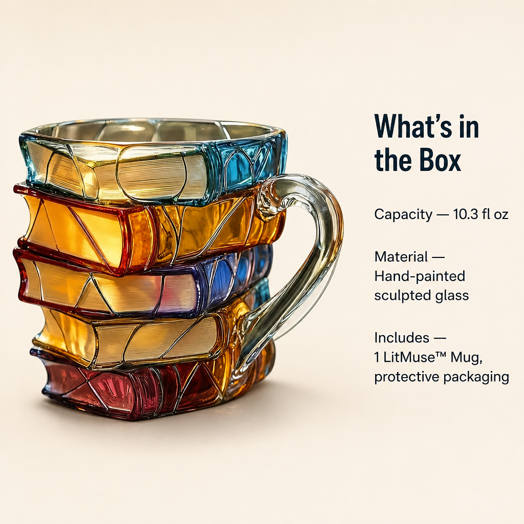 LitMuse™ — Pour Your Morning Coffee Into a Stained-Glass Stack of Books