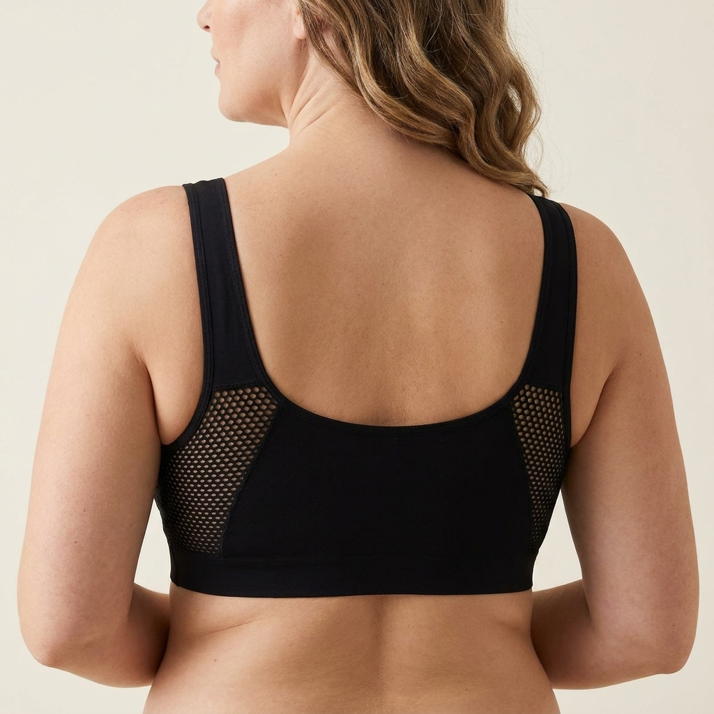 EmbraLuxe™ – Plus-Size Wireless Lift Bra with Breathable Mesh Wings