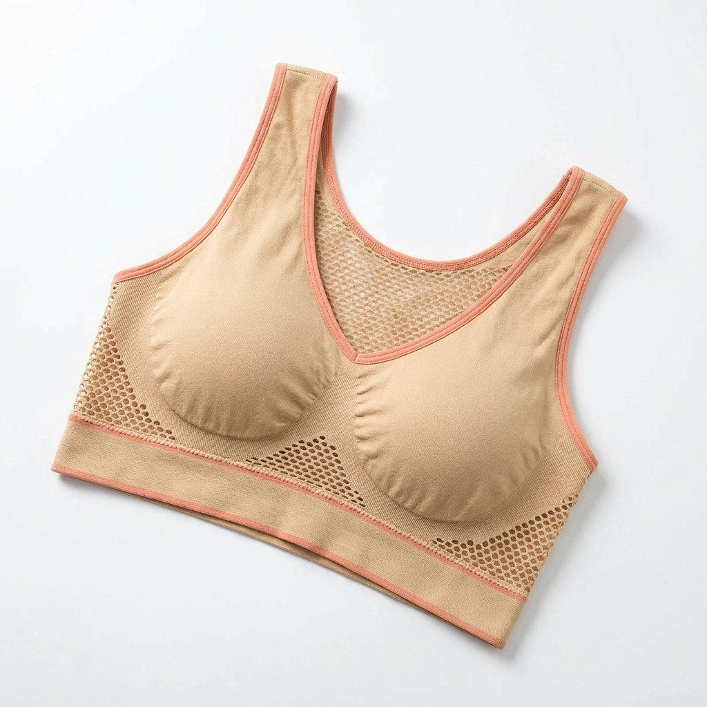 EmbraLuxe™ – Plus-Size Wireless Lift Bra with Breathable Mesh Wings