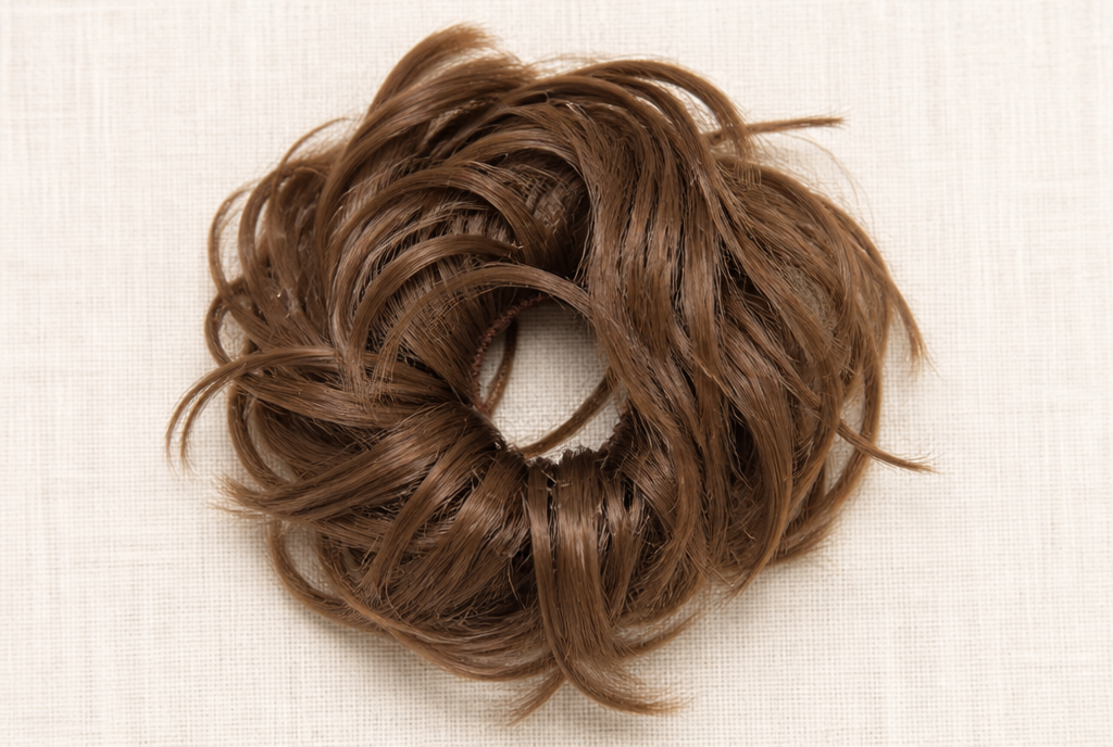 LuxeTwist™ – Voluminous Messy Bun Hair Scrunchie with Heat-Safe Synthetic Strands