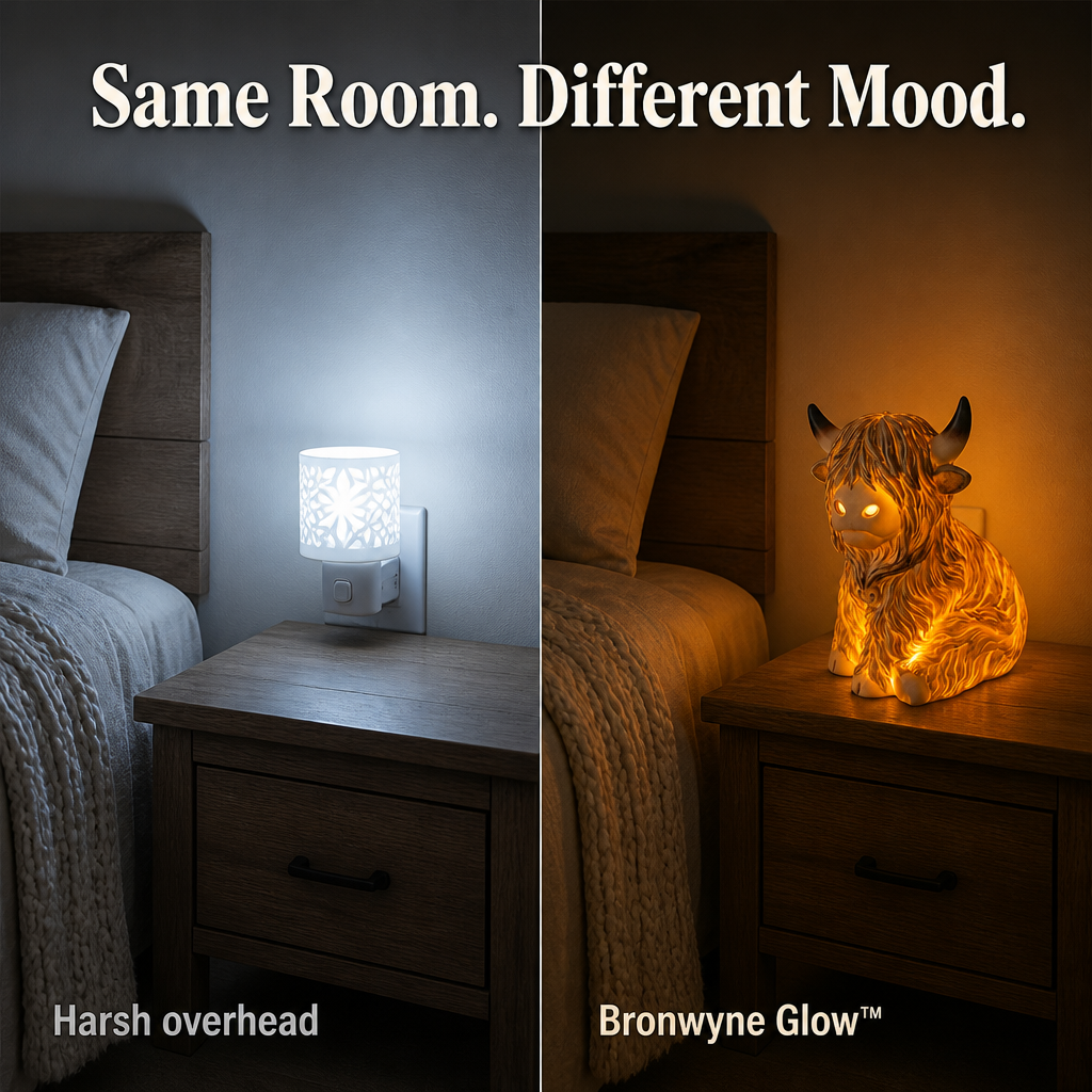Bronwyne Glow™ — Light Up Cozy Corners with Hand-Sculpted Highland Charm