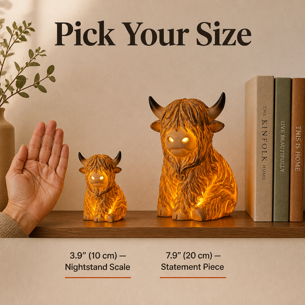 Bronwyne Glow™ — Light Up Cozy Corners with Hand-Sculpted Highland Charm