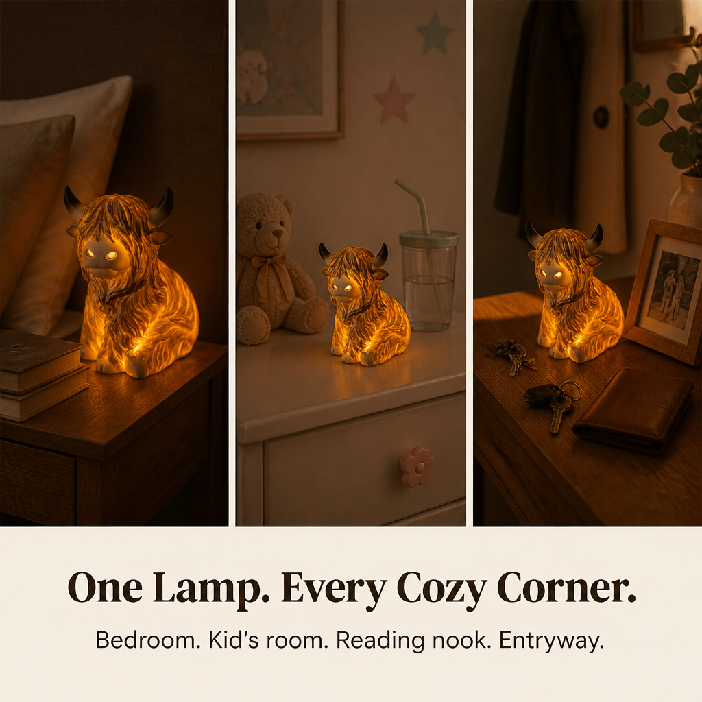Bronwyne Glow™ — Light Up Cozy Corners with Hand-Sculpted Highland Charm