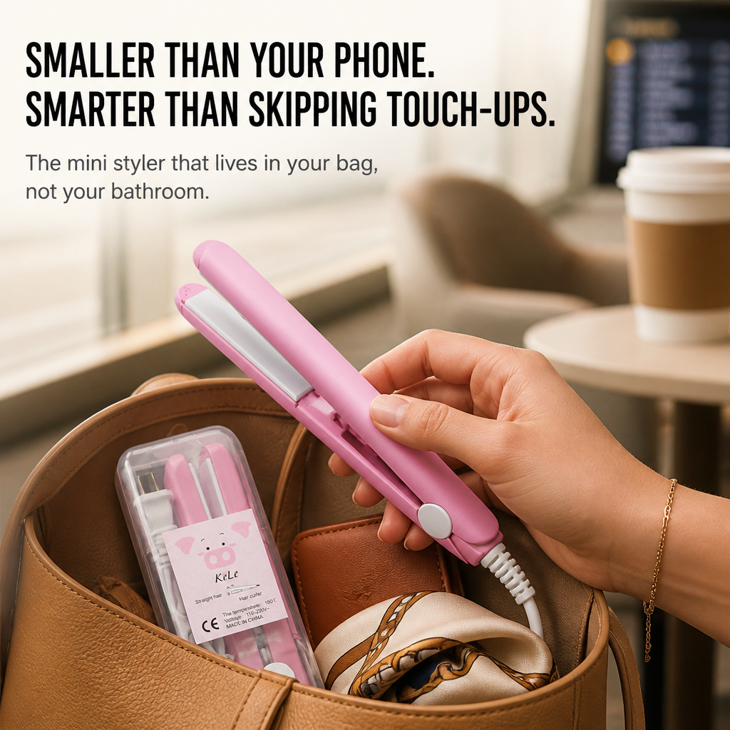 LumeaCurve™ Mini Styler — Smooth Bangs, Tame Frizz & Refresh Waves On The Go