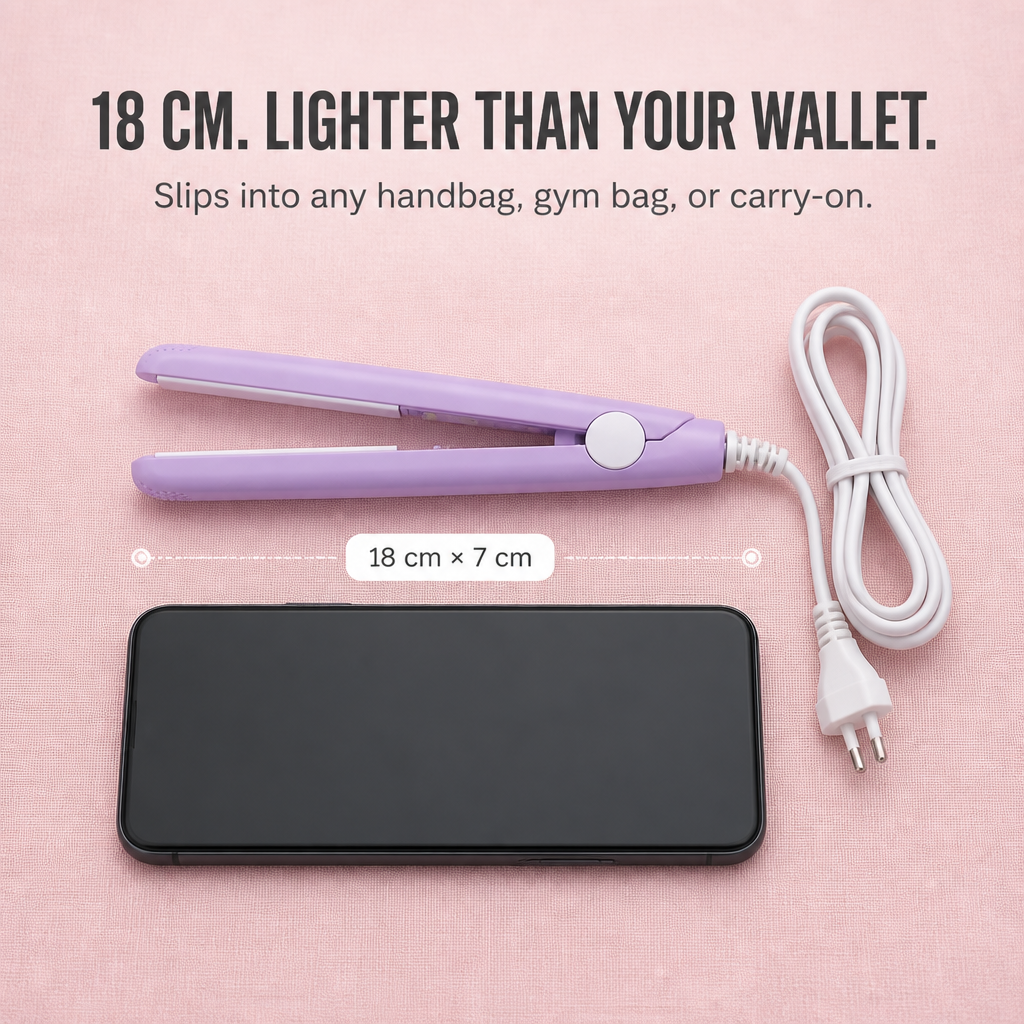 LumeaCurve™ Mini Styler — Smooth Bangs, Tame Frizz & Refresh Waves On The Go