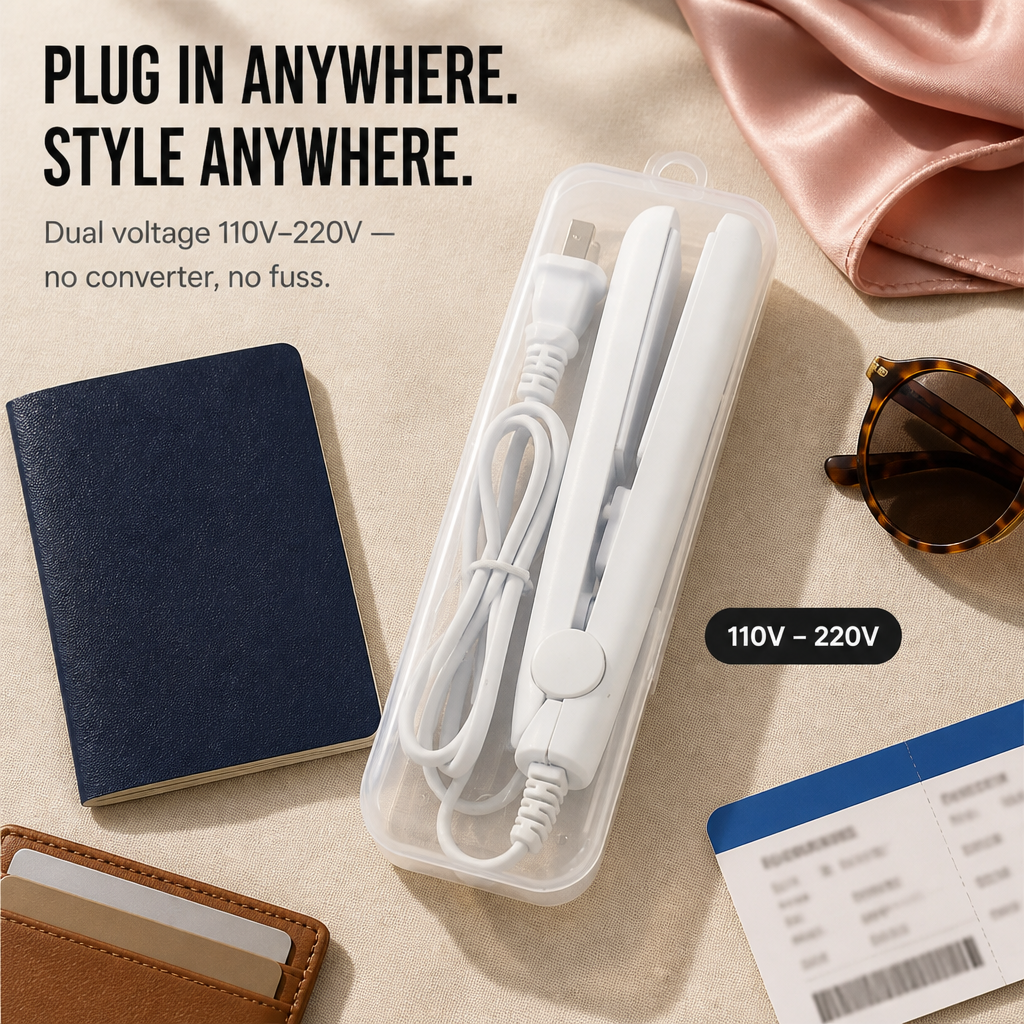 LumeaCurve™ Mini Styler — Smooth Bangs, Tame Frizz & Refresh Waves On The Go