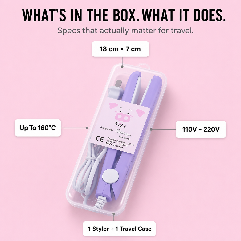 LumeaCurve™ Mini Styler — Smooth Bangs, Tame Frizz & Refresh Waves On The Go