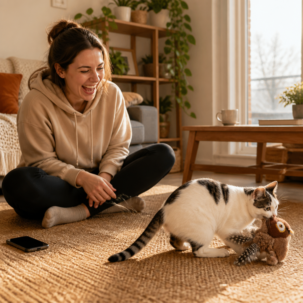 FeralFlicker™ — Wake Your Indoor Cat's Hunter Brain With One Paw Tap