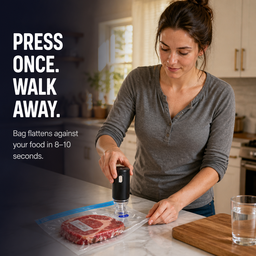FreshSeal Pro™ — Keep Meat And Berries Fresh 5x Longer With One-Button Vacuum Bags