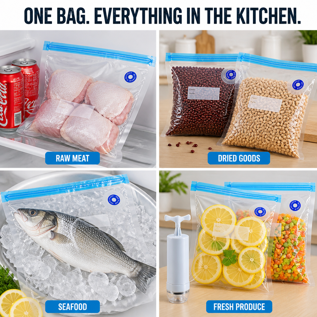 FreshSeal Pro™ — Keep Meat And Berries Fresh 5x Longer With One-Button Vacuum Bags