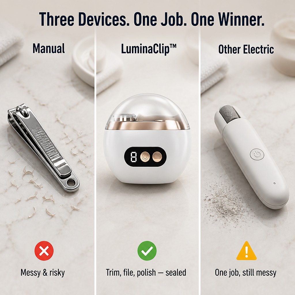 LuminaClip™ — Trim, File & Polish Every Nail In The House (Even Baby's)