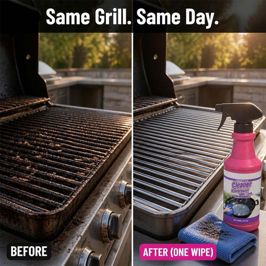 FlameForce Grill Cleaner and Degreaser Spray for Burnt Grease