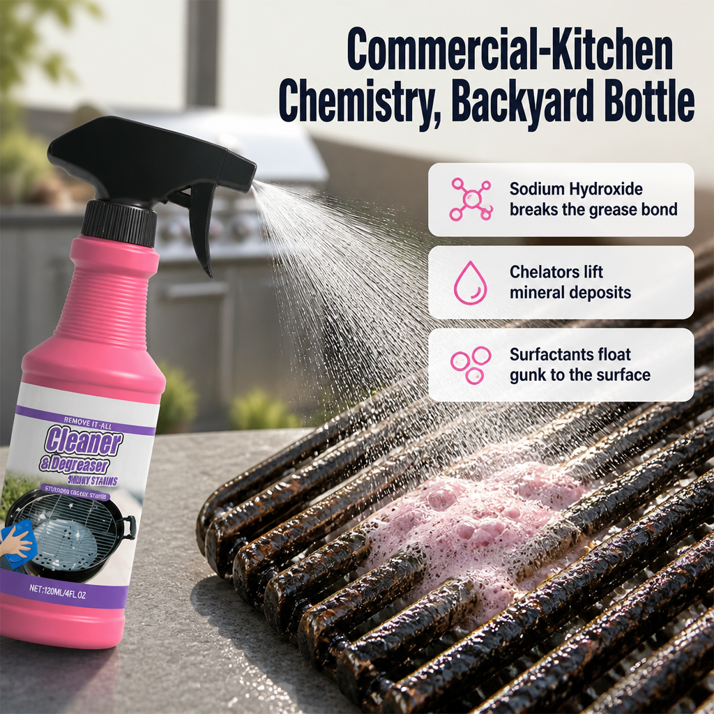 FlameForce Grill Cleaner and Degreaser Spray for Burnt Grease