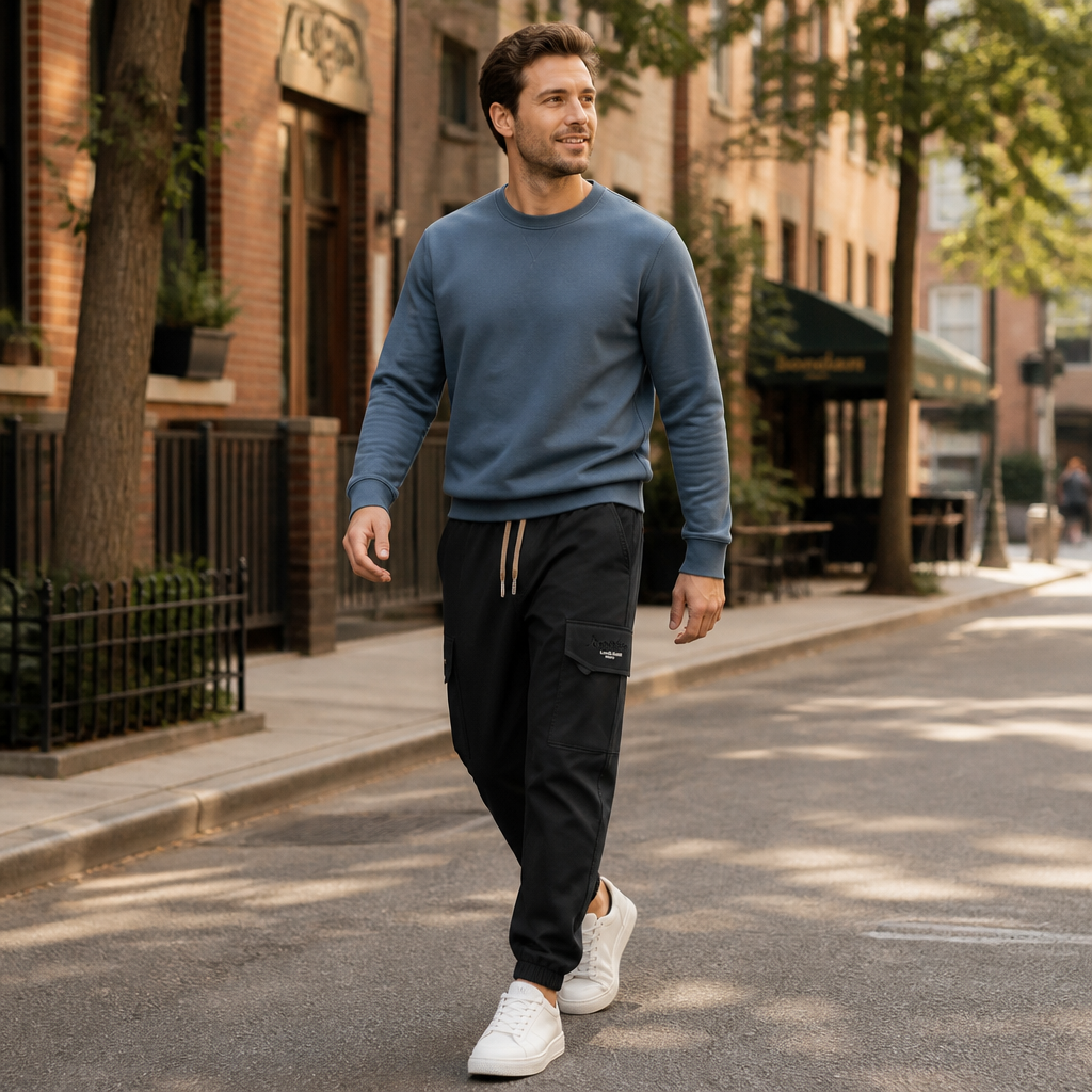 FitEase™ – Tapered Cargo Joggers with Elastic Drawstring Waist