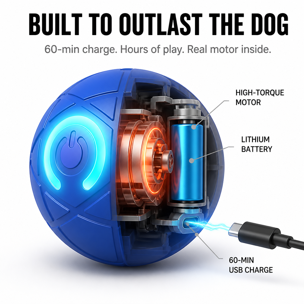 DashRoll Interactive Self-Bouncing Dog Ball Toy