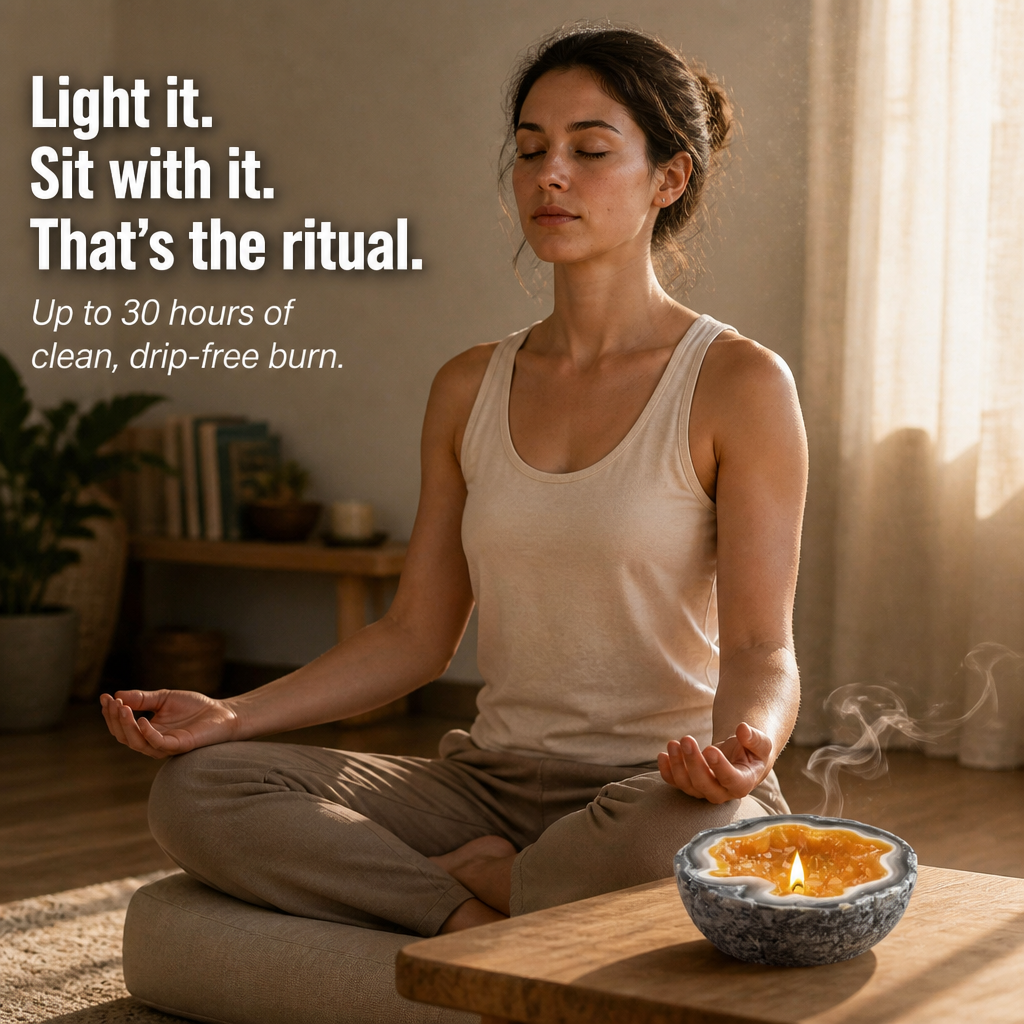LumaCryst™ — Light Real Crystals Inside a Hand-Cut Agate Geode Bowl