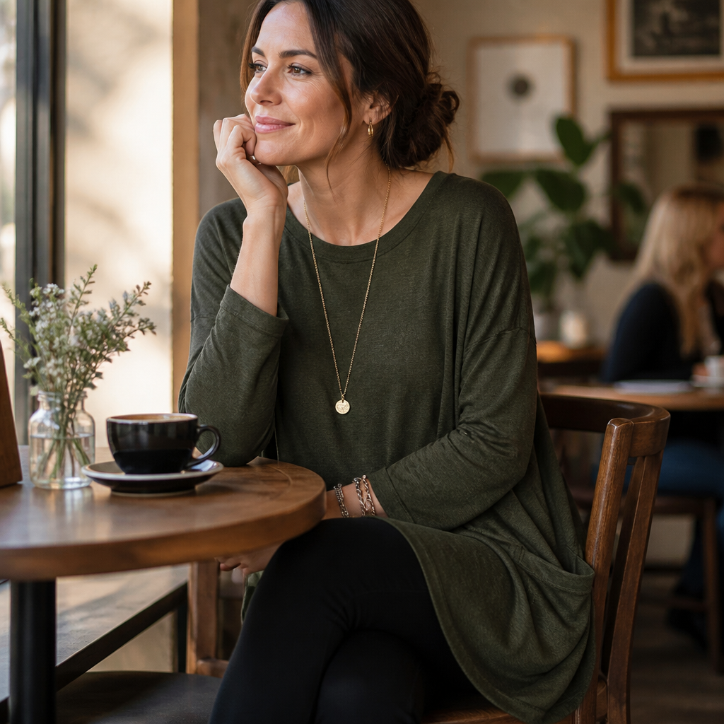 ElevéaComfort™ – Relaxed Oversized Tunic with Side Pockets