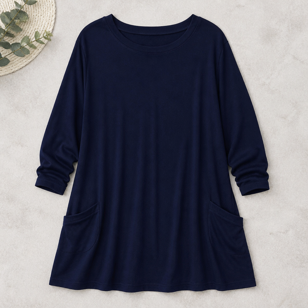 ElevéaComfort™ – Relaxed Oversized Tunic with Side Pockets