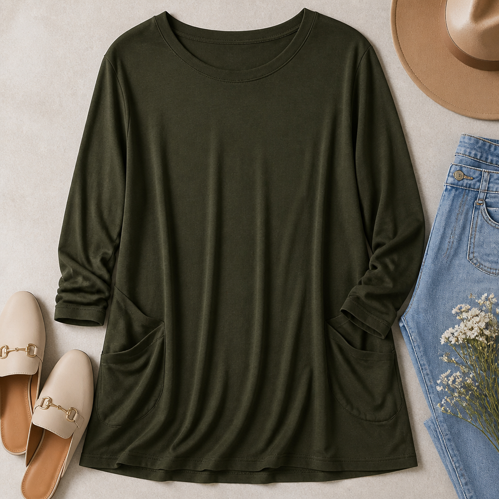 ElevéaComfort™ – Relaxed Oversized Tunic with Side Pockets