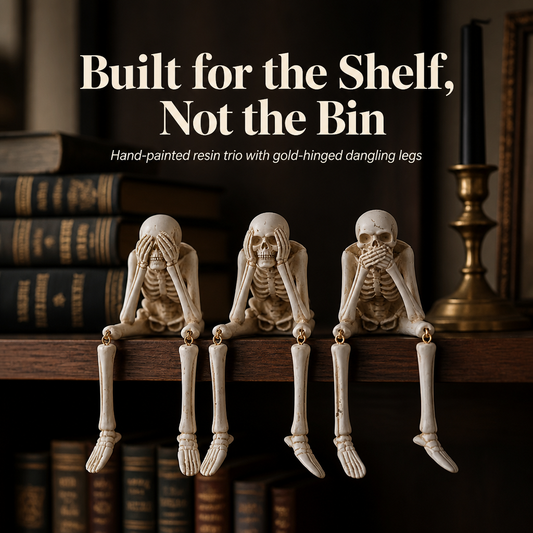 ChuckLuxe™ — Style Your Shelf With the Dangling-Leg Skeleton Trio Everyone Asks About | Set of 3
