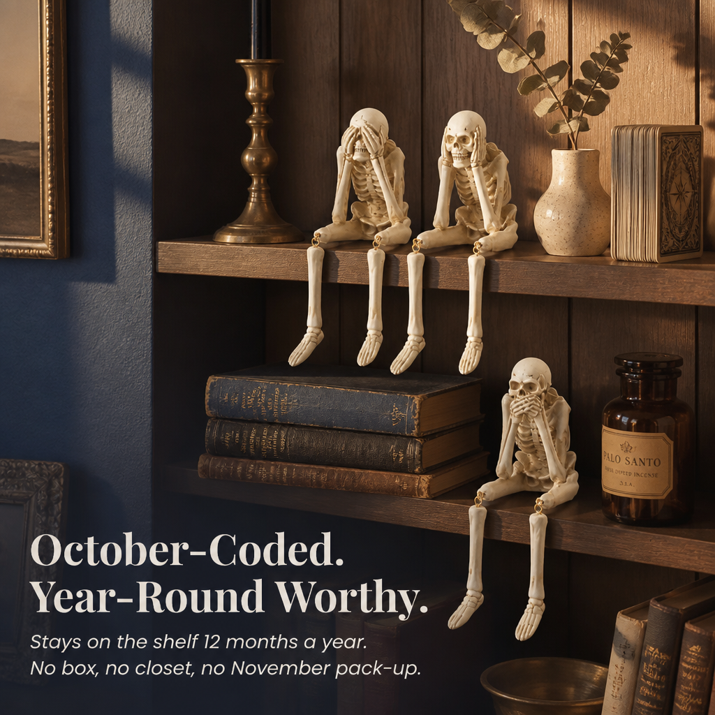 ChuckLuxe — Style Your Shelf With the Dangling-Leg Skeleton Trio Everyone Asks About | Set of 3