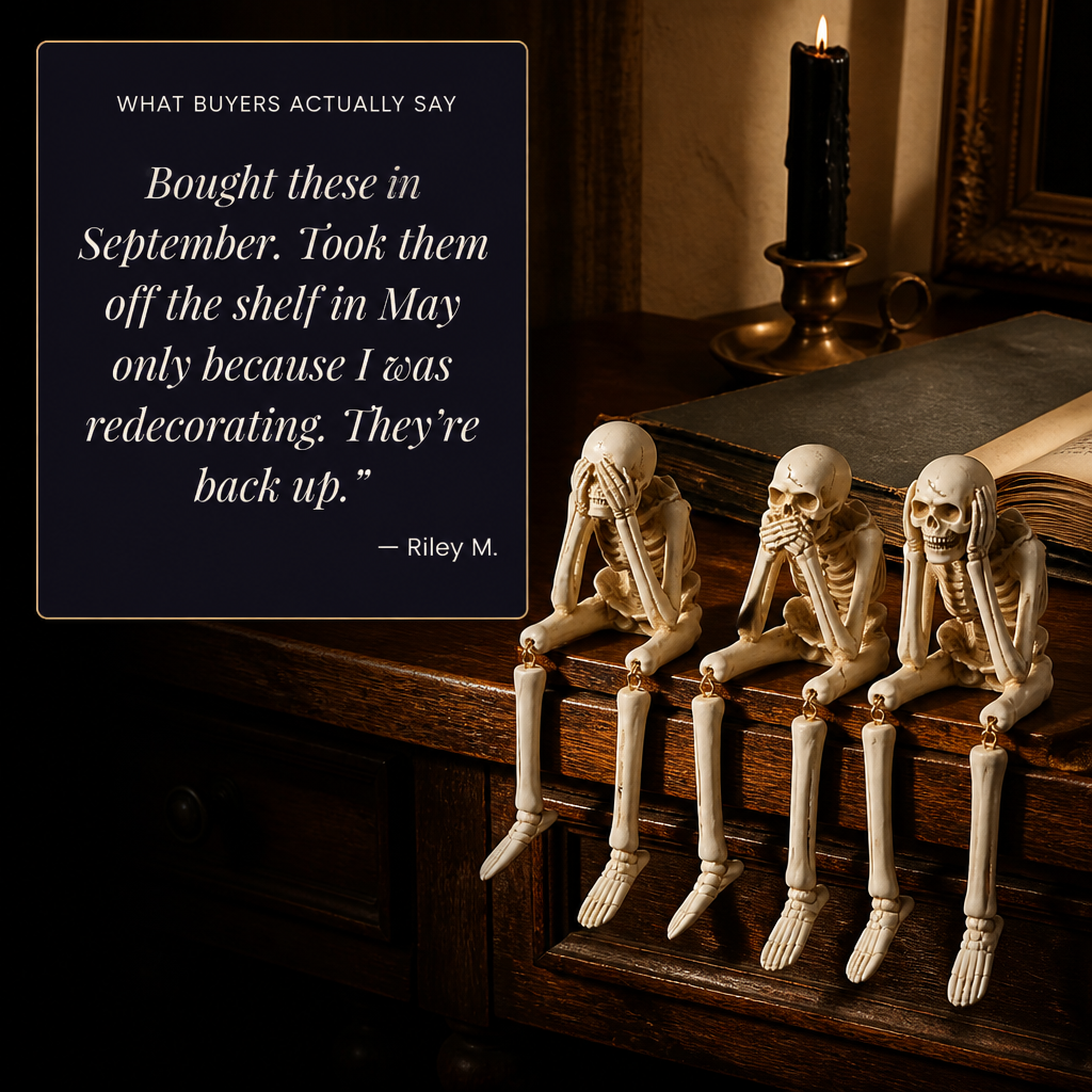 ChuckLuxe — Style Your Shelf With the Dangling-Leg Skeleton Trio Everyone Asks About | Set of 3