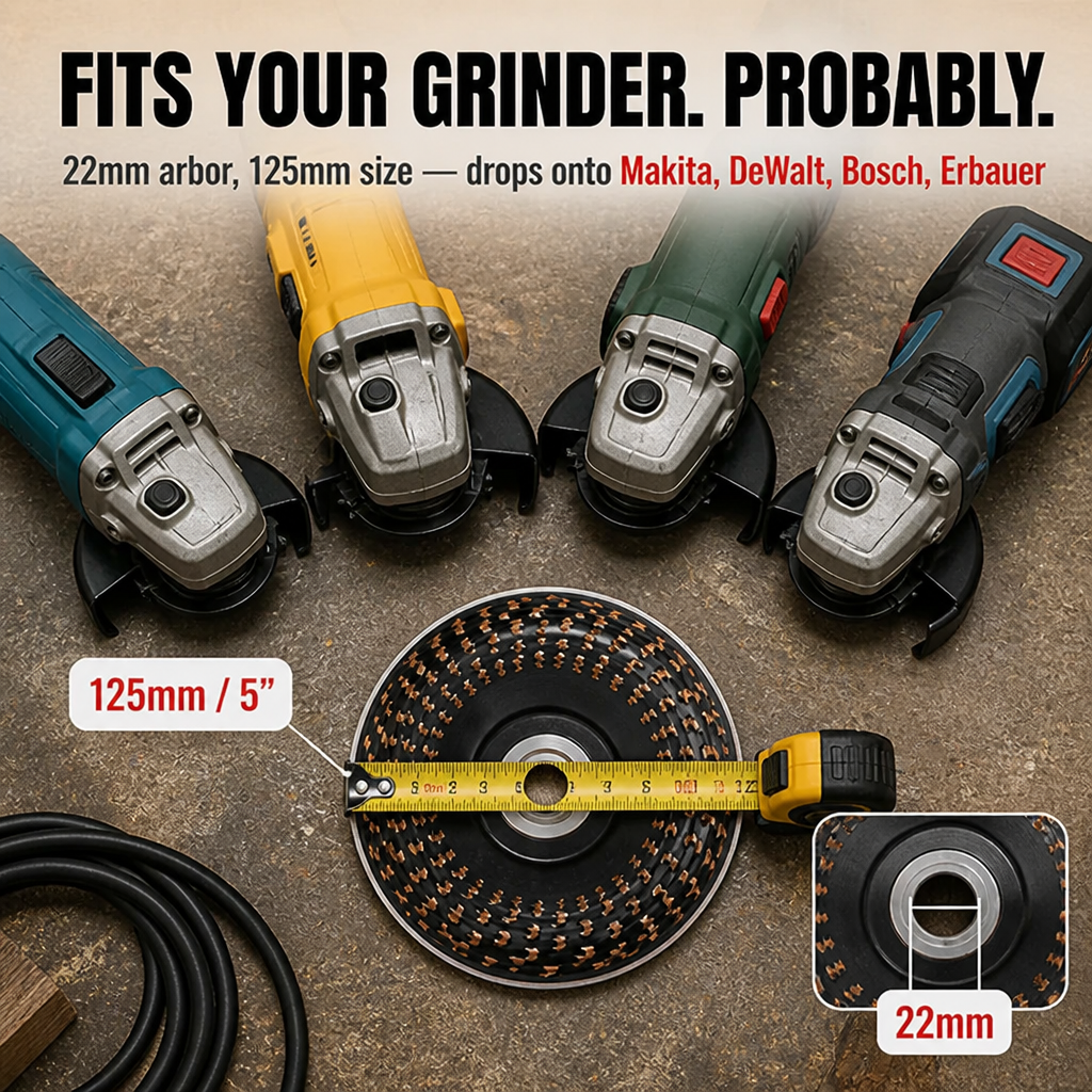 Glidara™ — Shape, Carve & Smooth Hardwood In Minutes With Any 125mm Angle Grinder