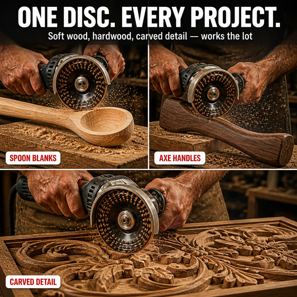 Glidara™ — Shape, Carve & Smooth Hardwood In Minutes With Any 125mm Angle Grinder