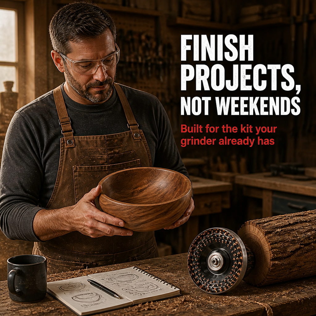Glidara™ — Shape, Carve & Smooth Hardwood In Minutes With Any 125mm Angle Grinder