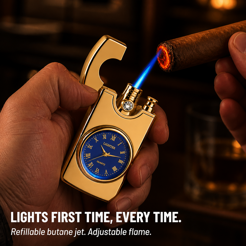 IgniteXcel™ — Spark a Blue Torch Flame and Check the Time in One Hand