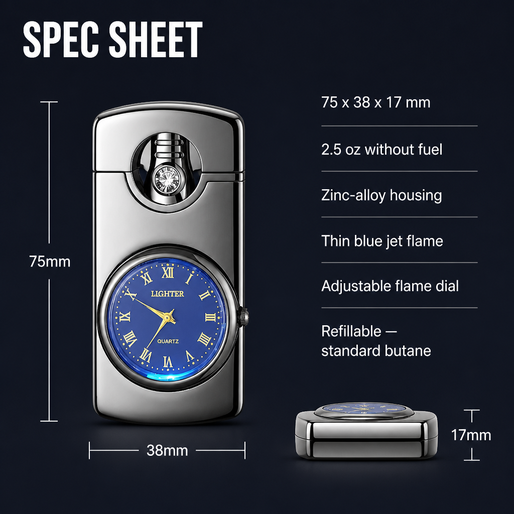 IgniteXcel™ — Spark a Blue Torch Flame and Check the Time in One Hand