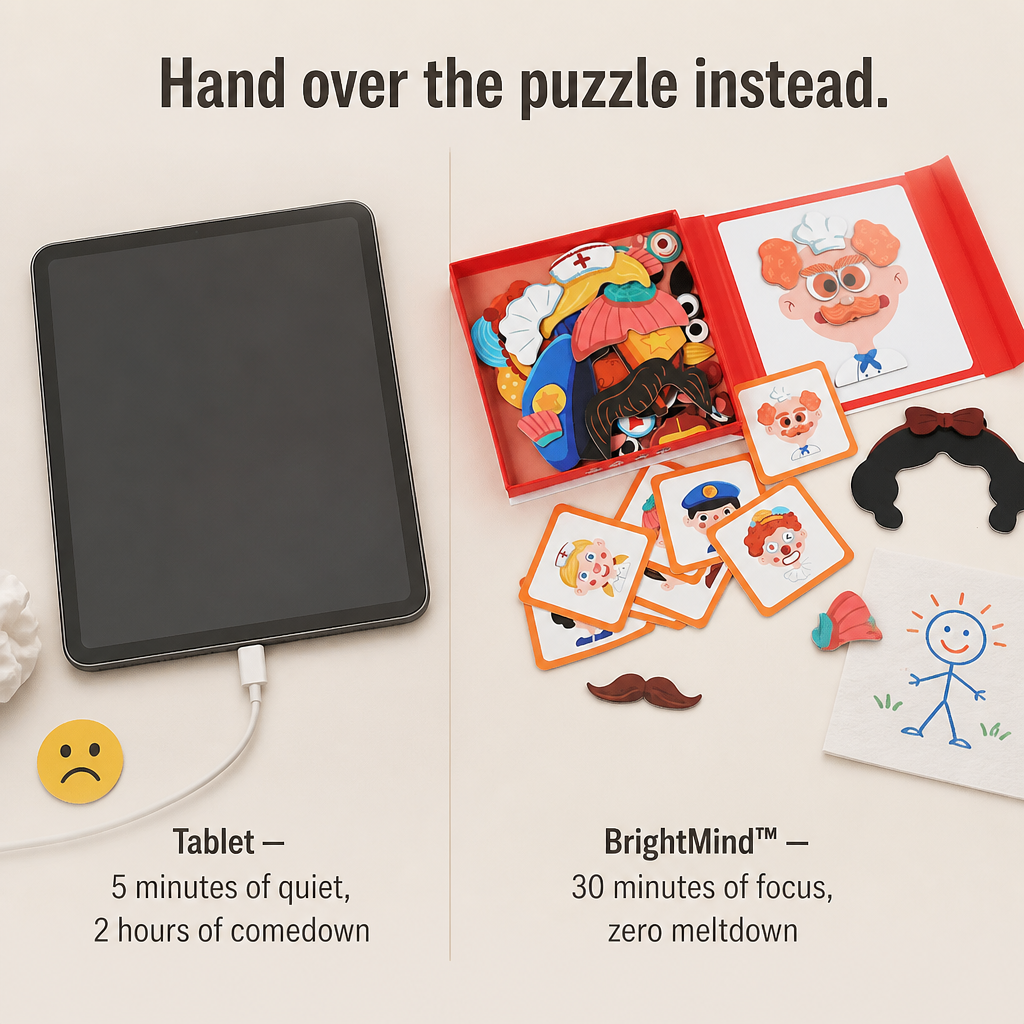 BrightMind™ — Build Faces, Spark Pretend Play, and End Screen-Time Battles