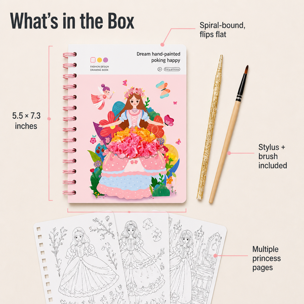 FashionFable™ — Paint, Poke, and Frame the Princess She'll Actually Finish