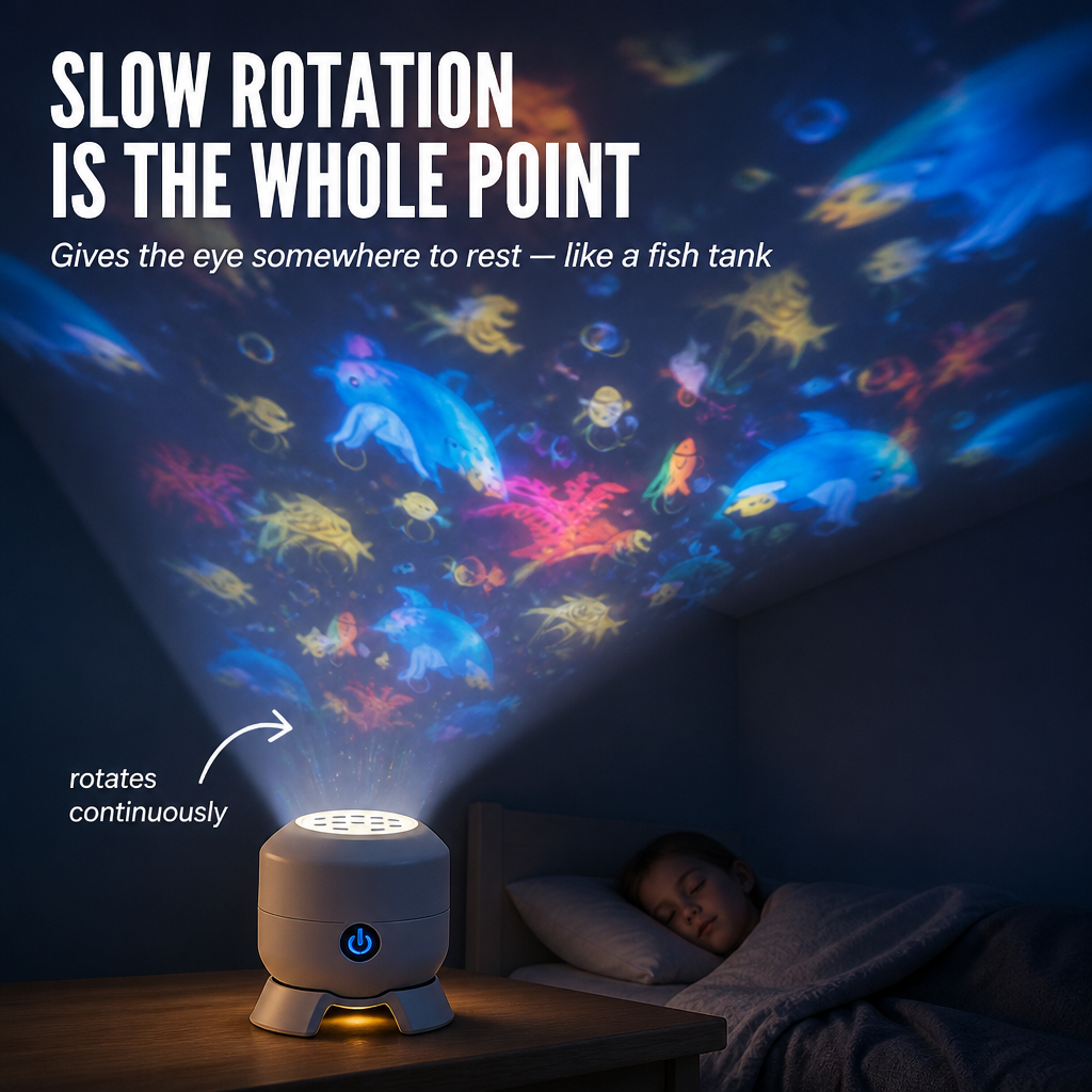 AquaSerene™ — Lull Restless Kids To Sleep With Slow-Rotating Ocean Light