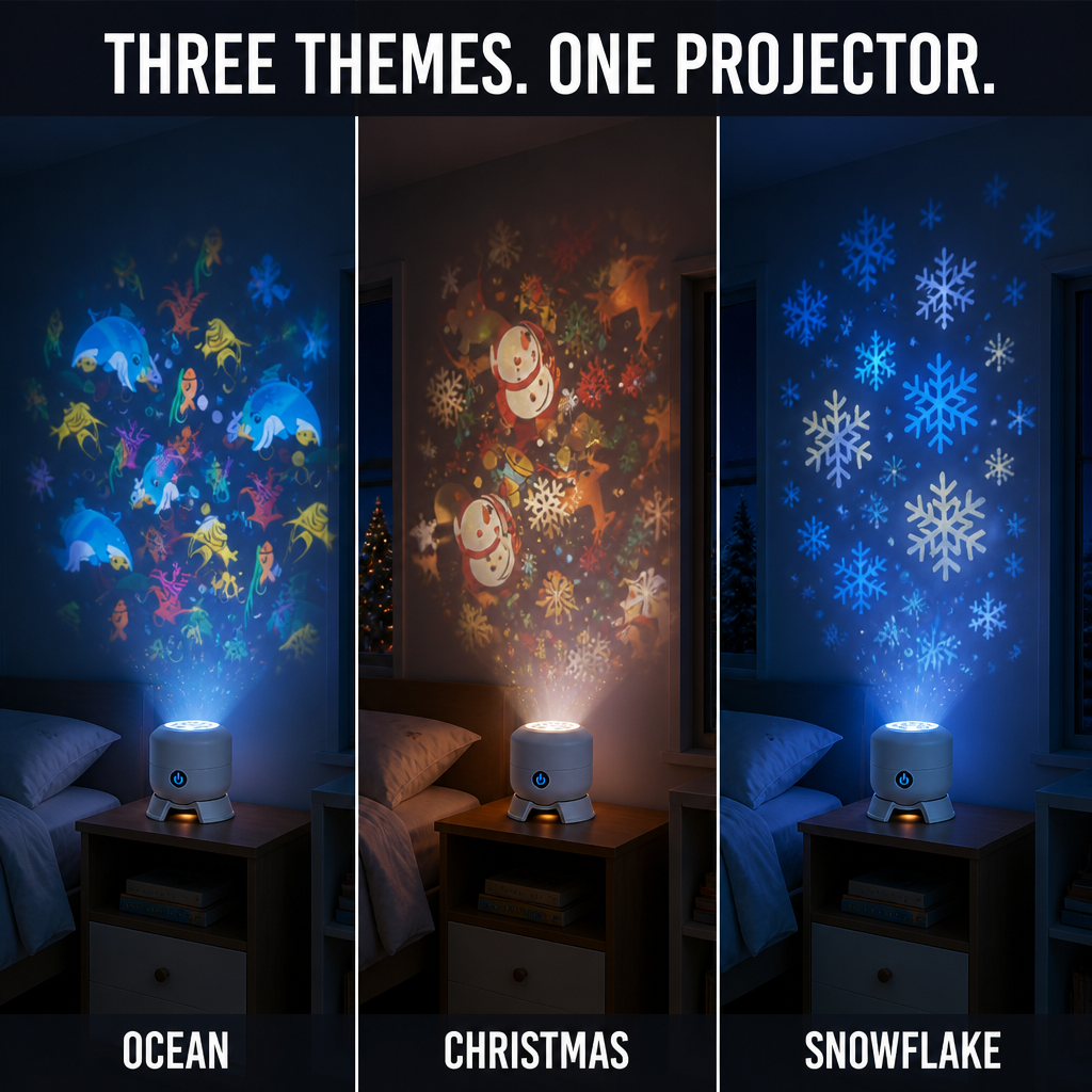 AquaSerene™ — Lull Restless Kids To Sleep With Slow-Rotating Ocean Light