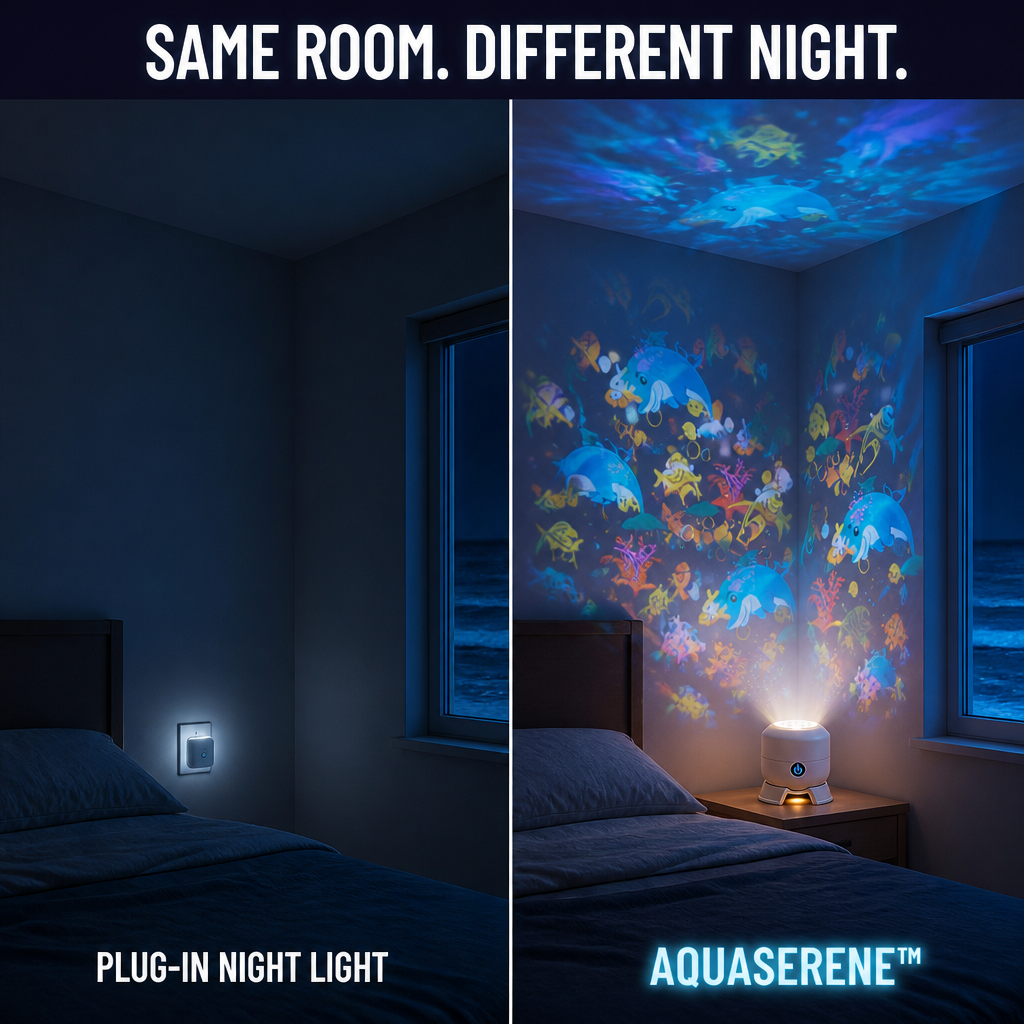 AquaSerene™ — Lull Restless Kids To Sleep With Slow-Rotating Ocean Light