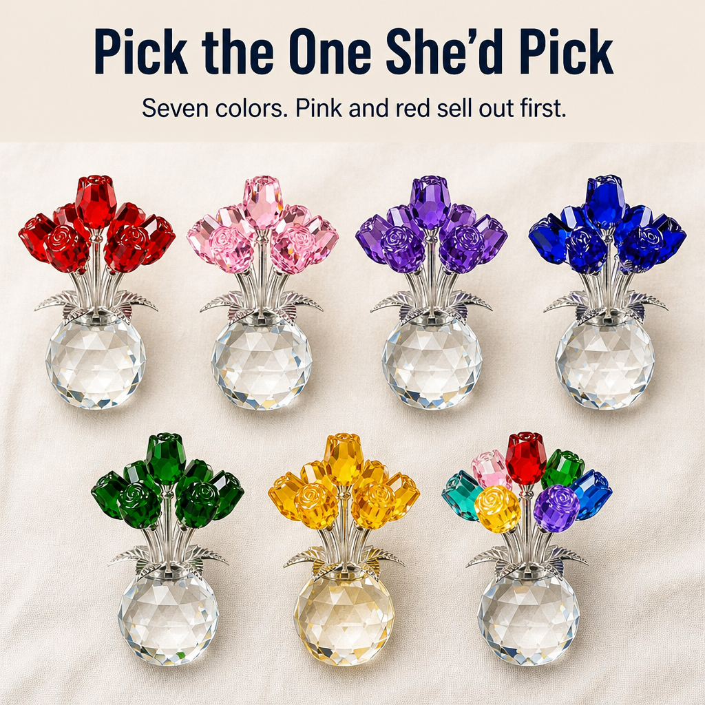 LuminRose™ — Surprise Her With Hand-Faceted Roses That Never Wilt