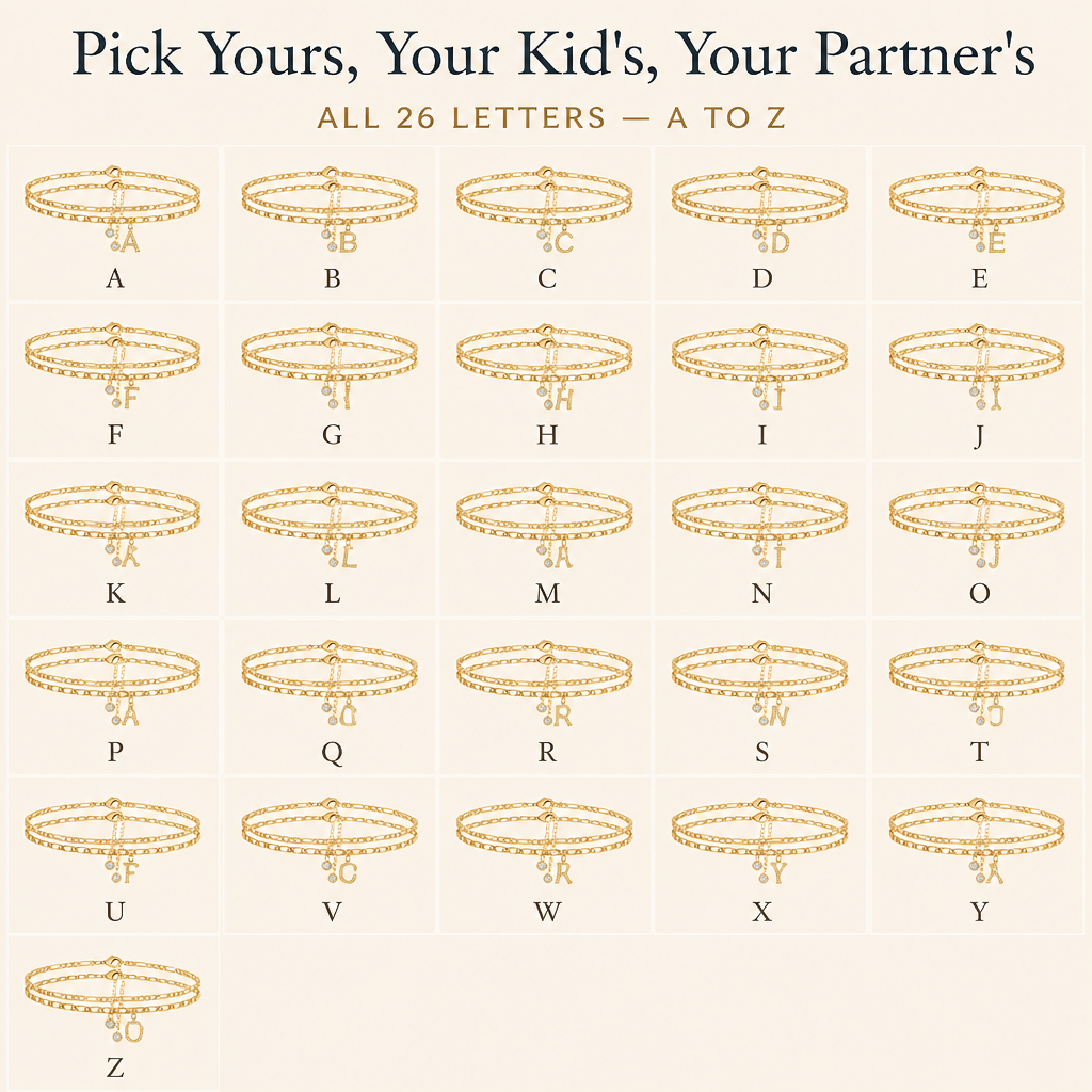 LuminaGleam™ — Stack Your Initial in Gold That Outlasts the Summer