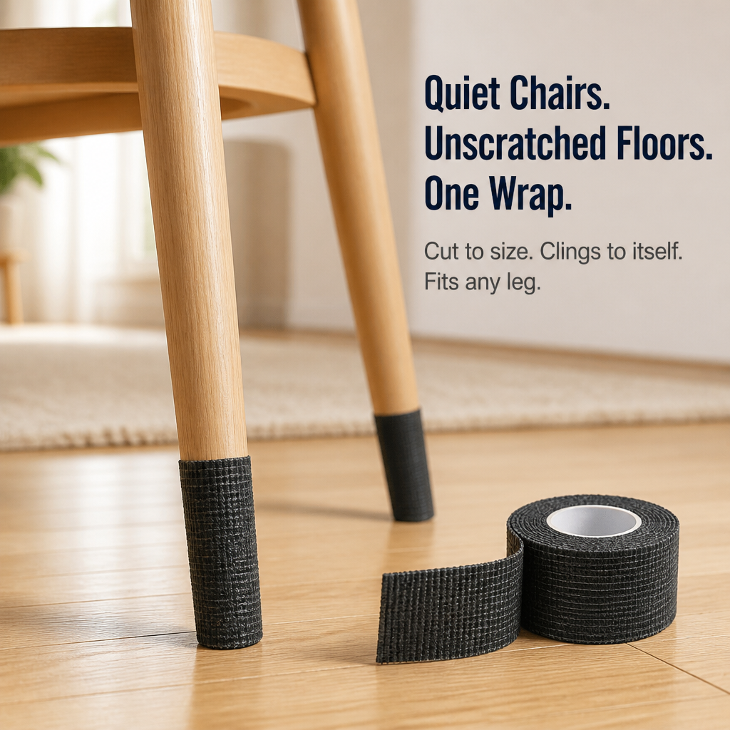 FlexGuard™ — Silence Screeching Chair Legs and Stop Floor Scratches in 60 Seconds | Cut-to-Fit Wrap