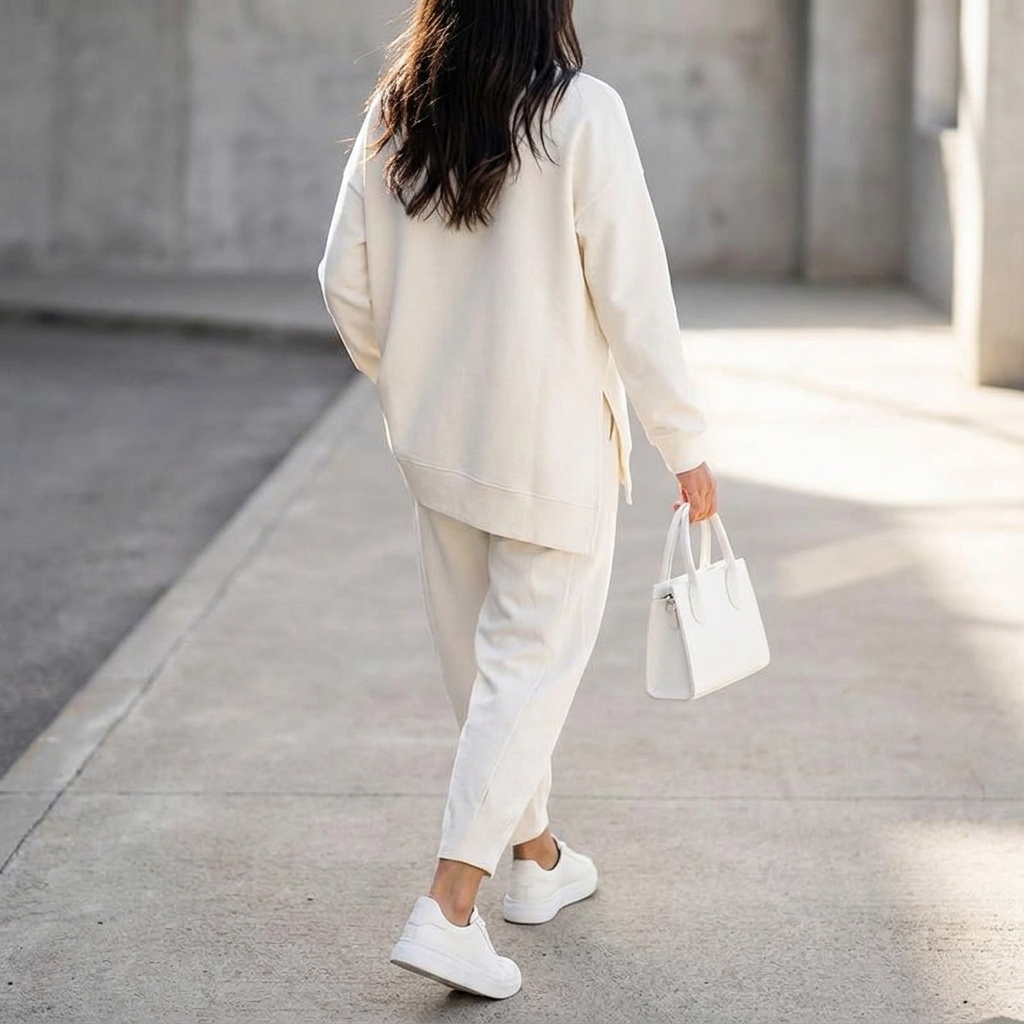 LuminaEase™ – Relaxed Boat-Neck Top & Tapered Pant Set