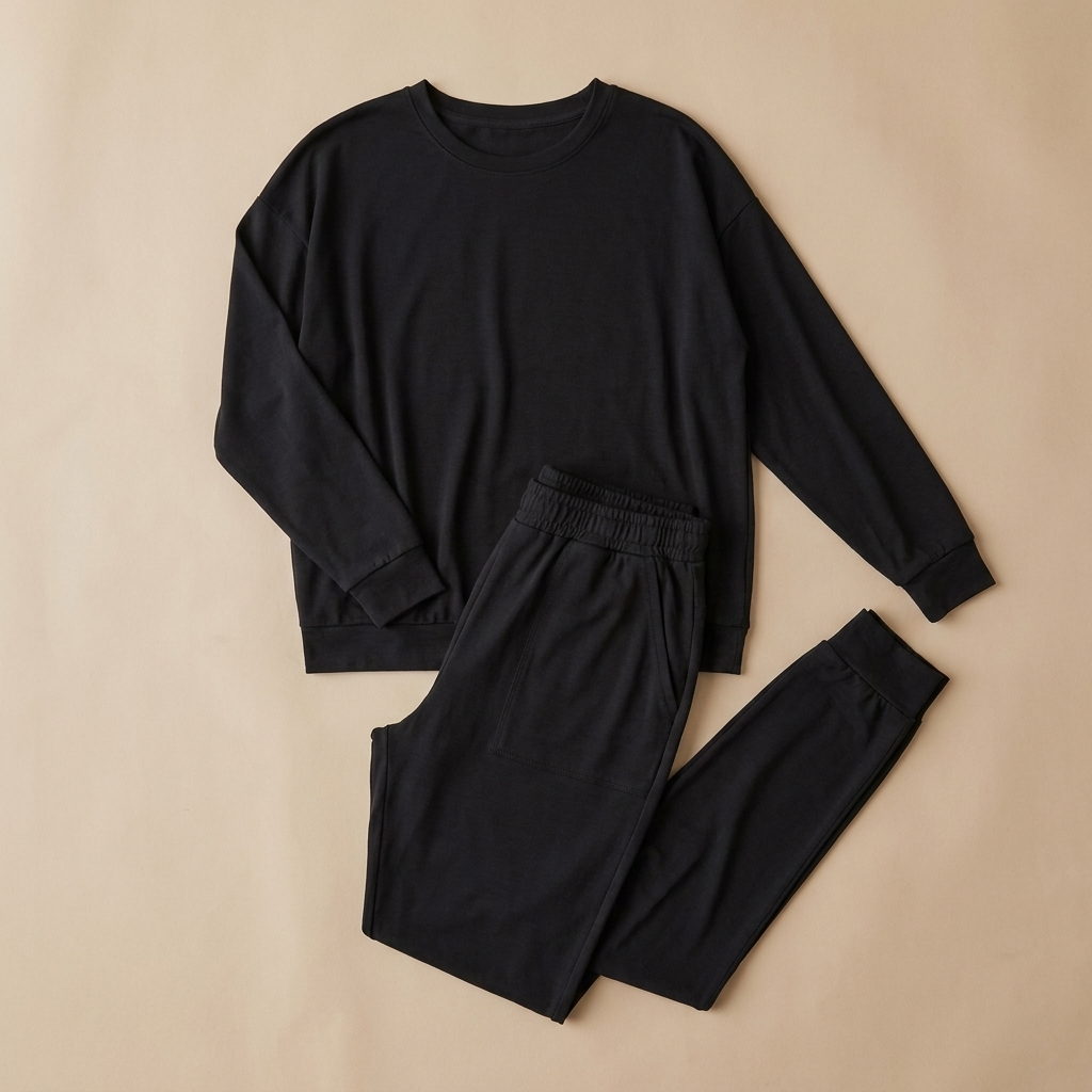 LuminaEase™ – Relaxed Boat-Neck Top & Tapered Pant Set