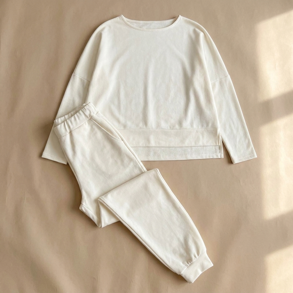 LuminaEase™ – Relaxed Boat-Neck Top & Tapered Pant Set