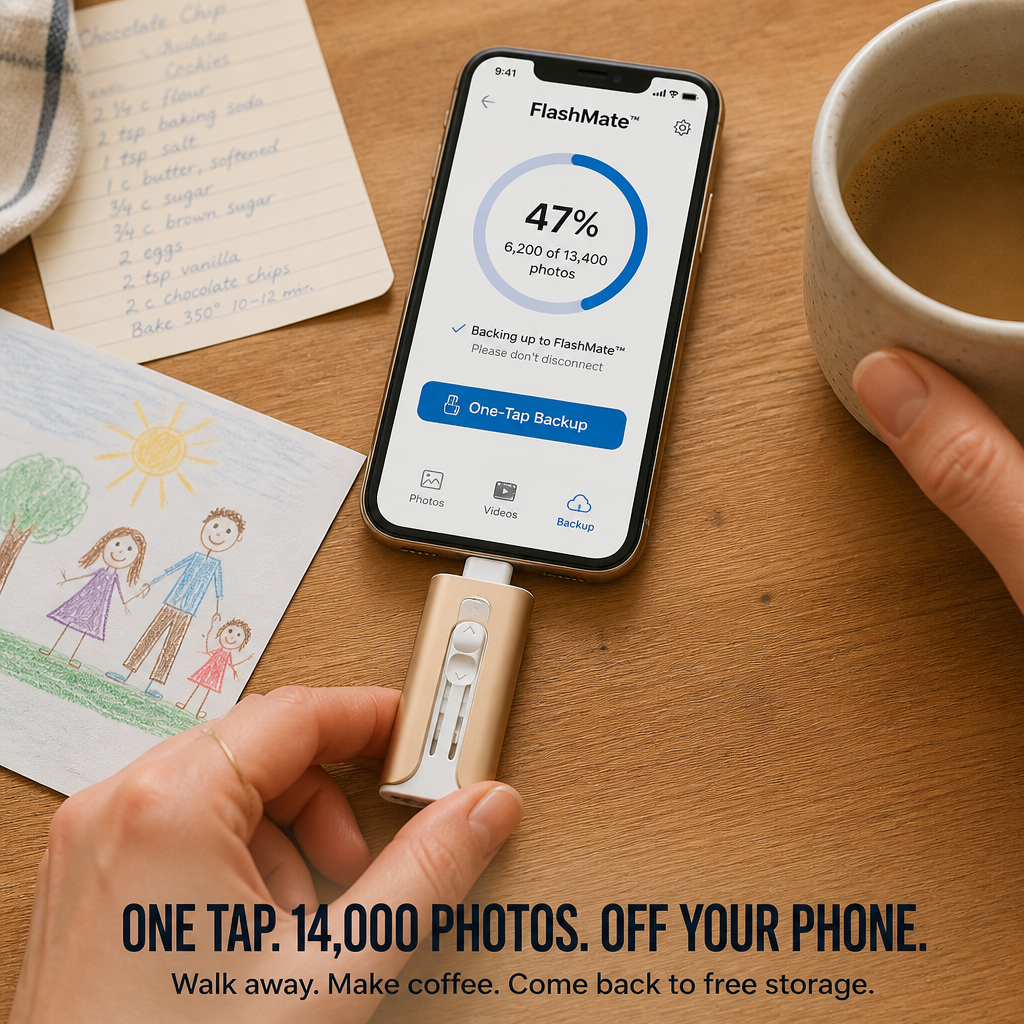 FlashMate™ — Stop Deleting Photos Just to Make Room for New Ones